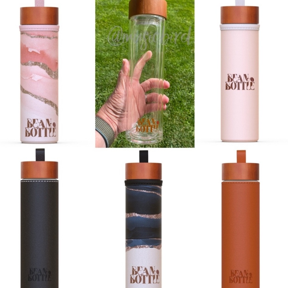 NEW Bean Bottle Double Wall Insulated Borosilicate Glass Sustainable Bottle